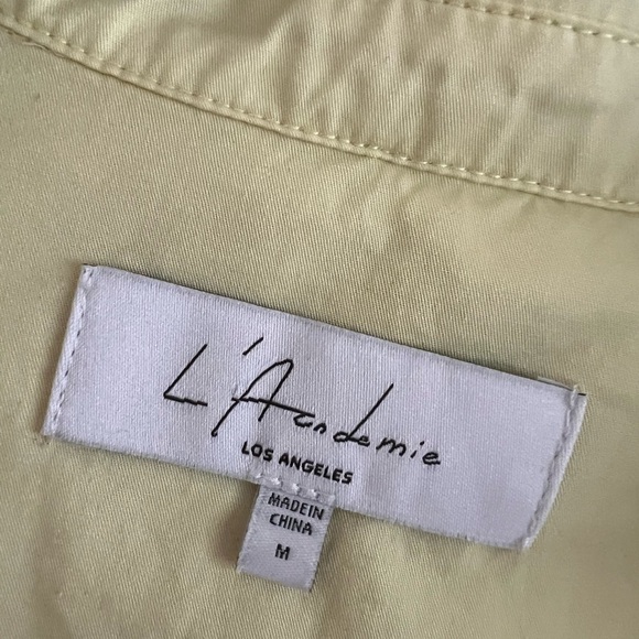 L'ACADEMIE Revolve Tory Button Down Poplin Shirt in Cornsilk Sz M - Picture 4 of 6